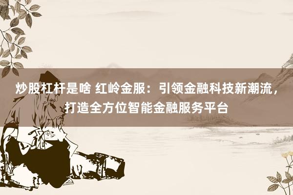 炒股杠杆是啥 红岭金服：引领金融科技新潮流，打造全方位智能金融服务平台