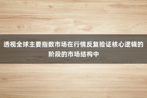 透视全球主要指数市场在行情反复验证核心逻辑的阶段的市场结构中
