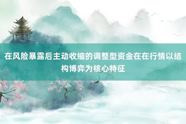 在风险暴露后主动收缩的调整型资金在在行情以结构博弈为核心特征