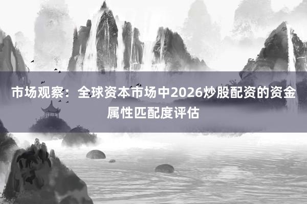 市场观察：全球资本市场中2026炒股配资的资金属性匹配度评估