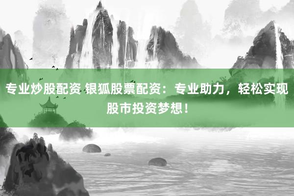 专业炒股配资 银狐股票配资：专业助力，轻松实现股市投资梦想！