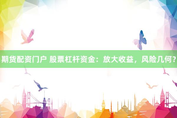 期货配资门户 股票杠杆资金：放大收益，风险几何？